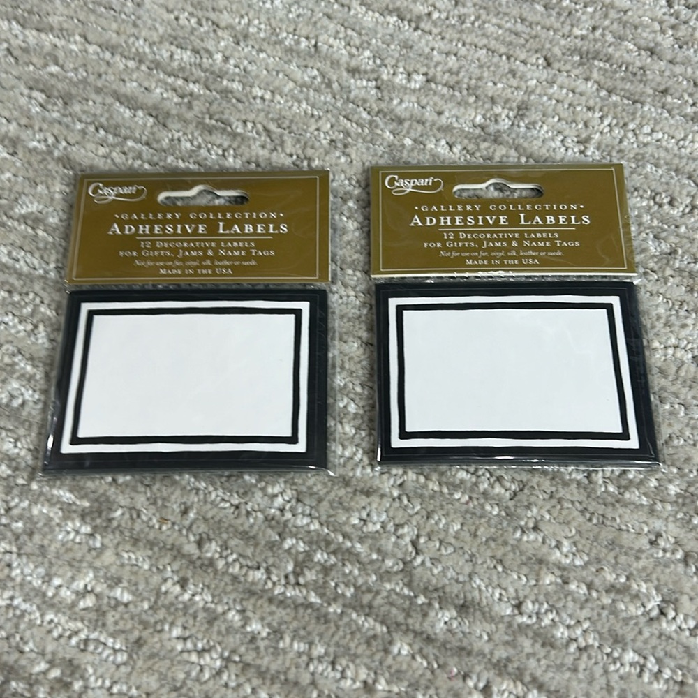 24 Caspari Black & White Adhesive Labels